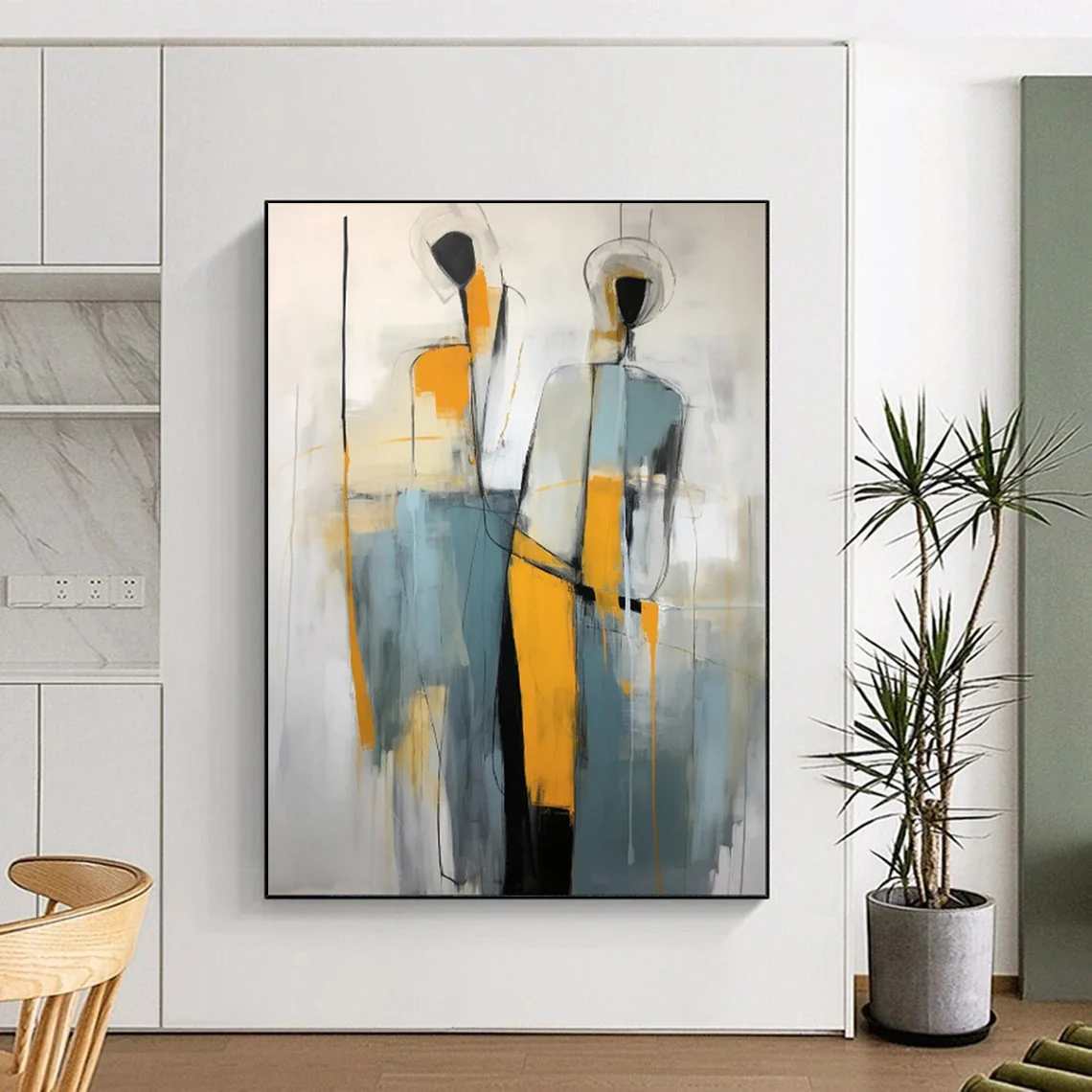 Bold Hand-Painted Sellers scandinavian neutral wall art for home
